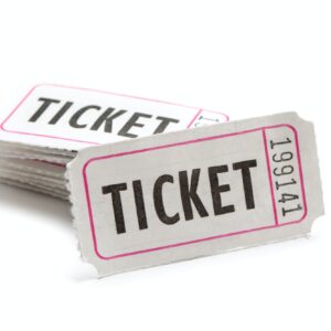 Stack of white color tickets